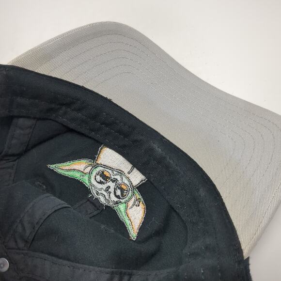 Baby Yoda Slideback Baseball Cap Black One Size Adjustable Embroidered Star Wars - Picture 8 of 9